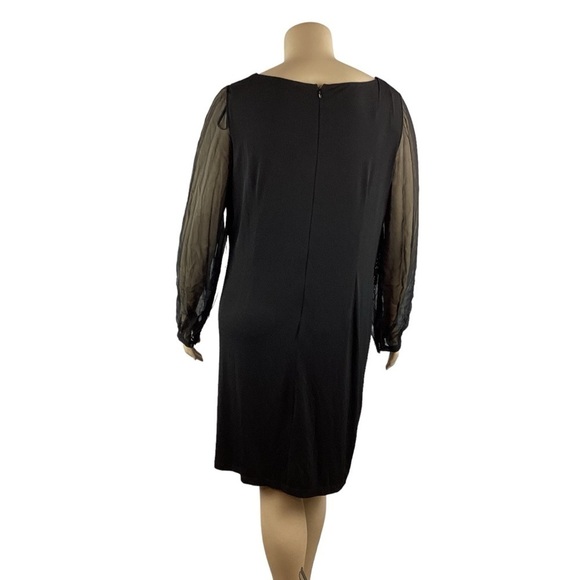David Meister Long Sleeve Dress Size 20W Black - Picture 5 of 9